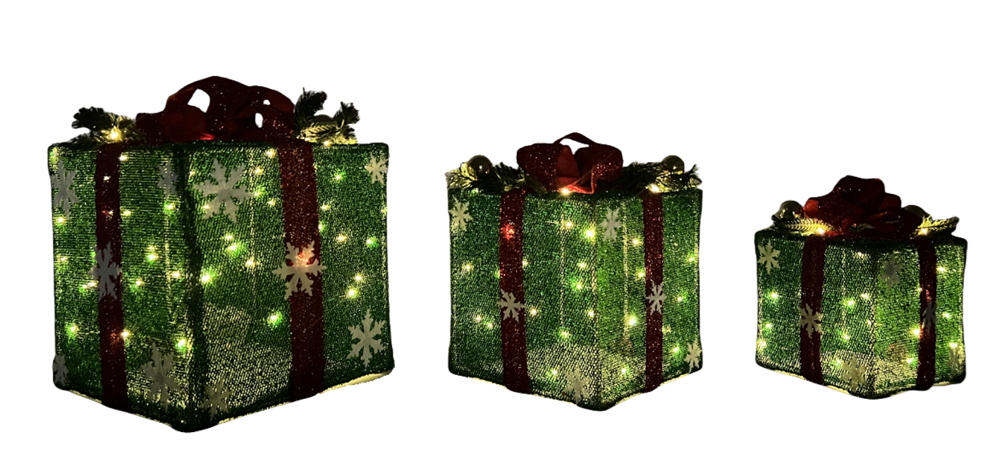 Giftbox set with LED Lights 3 asst.